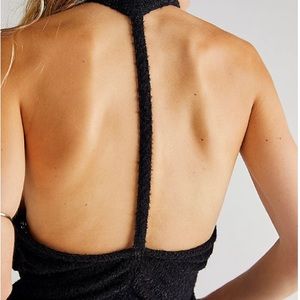 Free people black, backless, sleeveless turtleneck sweater